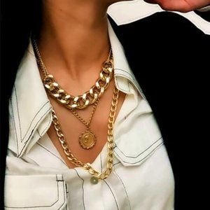 Chunky multi layered necklace